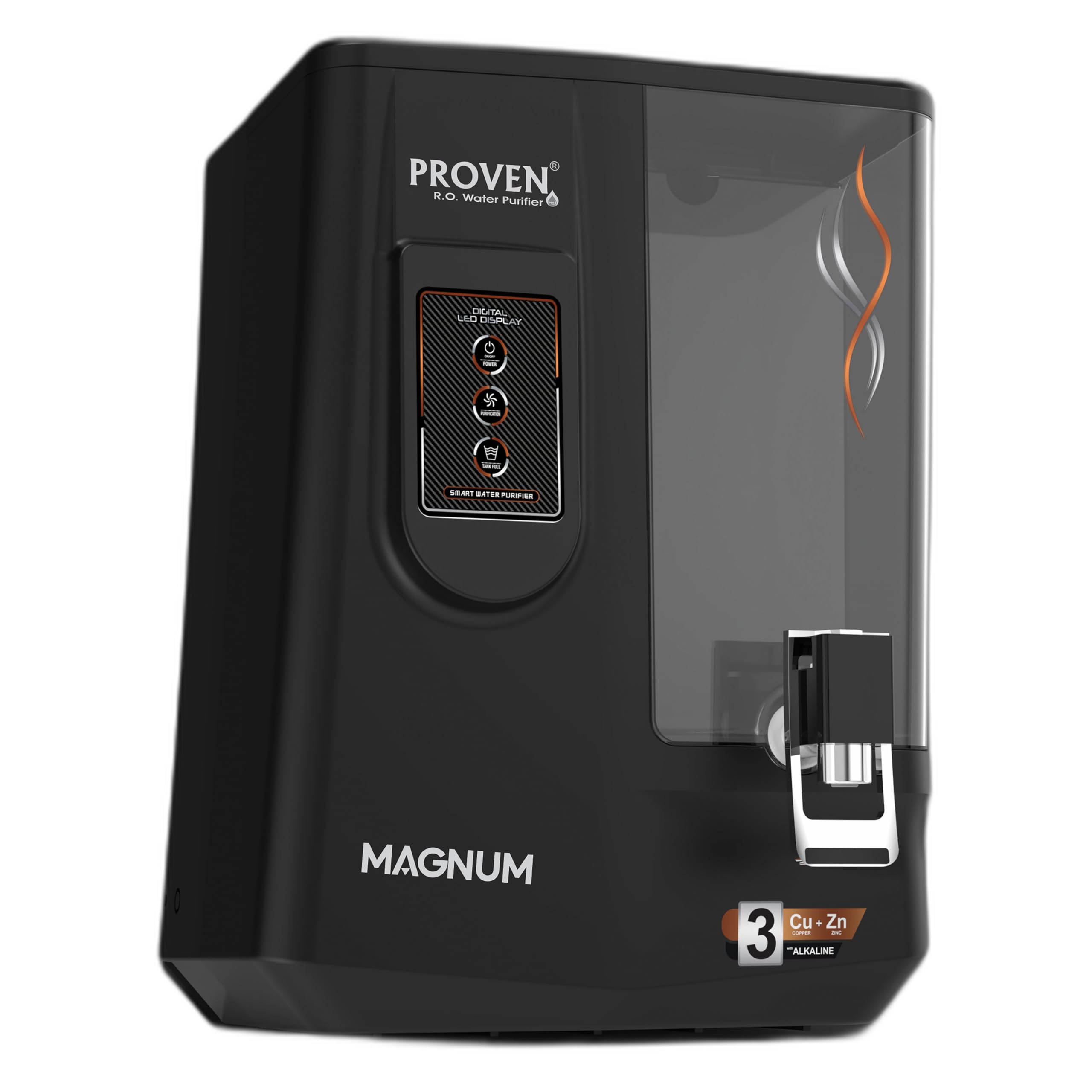Proven Magnum RO Water Purifier for Home | RO+UV+UF+Copper+Zinc+Alkaline | TDS Adjuster | Borewell Water | LED Indicator | 8L Tank | ISI Certified | 1-Year Warranty | Wall Mount | Made in India