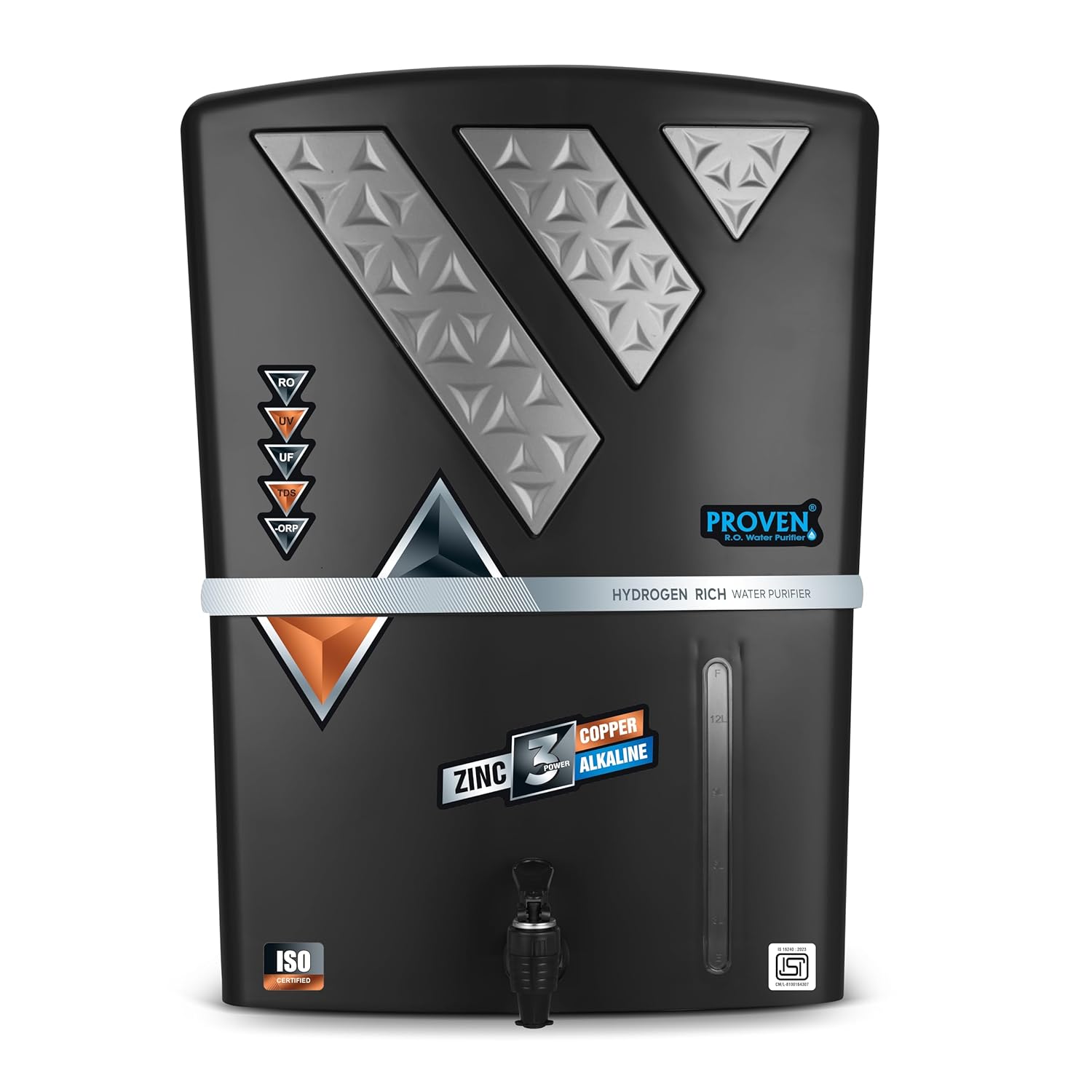 Proven Eleven Zinc Water Purifier – RO + UV + UF with Copper & Zinc, Suitable for Borewell Water, 12L Storage, TDS Adjuster, Made in India, ISI Certified | 12-Stage Purification | 1-Year Warranty